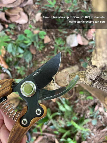 Branch Trimmer, Japanese Bonsai Trimming Scissors, Garden Clippers Handheld, Ergonomic Gardening Tools, Floral Shears Gardening Set, Garden Pruners Farming Tools (Wood Silver)