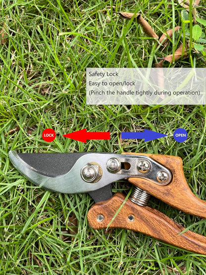 Branch Trimmer, Japanese Bonsai Trimming Scissors, Garden Clippers Handheld, Ergonomic Gardening Tools, Floral Shears Gardening Set, Garden Pruners Farming Tools (Wood Silver)