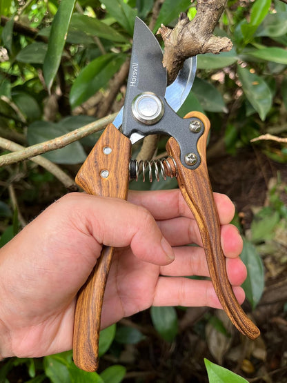 Branch Trimmer, Japanese Bonsai Trimming Scissors, Garden Clippers Handheld, Ergonomic Gardening Tools, Floral Shears Gardening Set, Garden Pruners Farming Tools (Wood Silver)