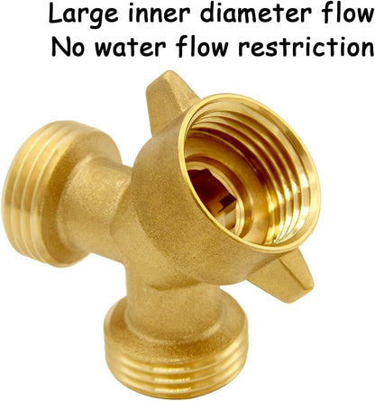 Brass Garden Hose Splitter 3/4" GHT Swivel Y Connector, 2PCS