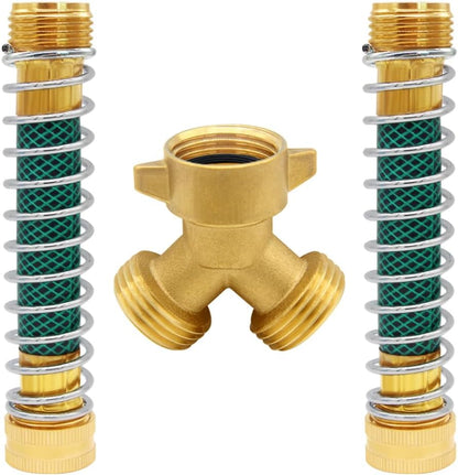 Brass Garden Hose Splitter 3/4" GHT Swivel Y Connector, 2PCS