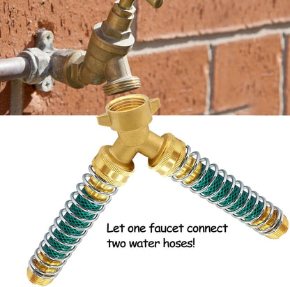 Brass Garden Hose Splitter 3/4" GHT Swivel Y Connector, 2PCS