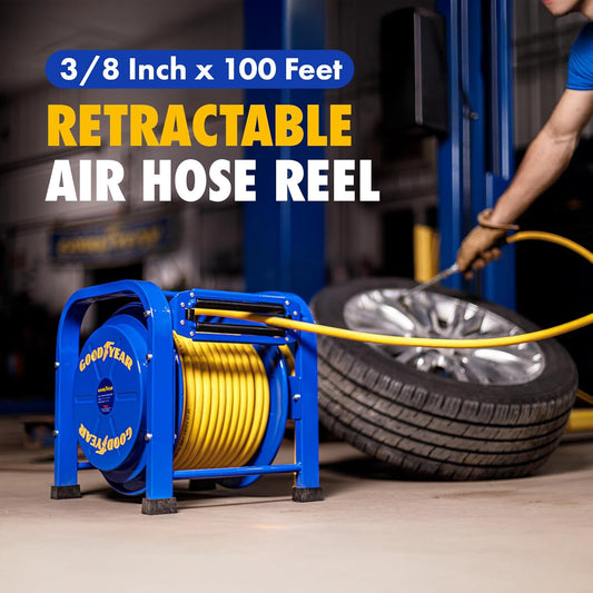 Retractable Air Hose Reel, 3/8" x 100 Feet, 300 PSI