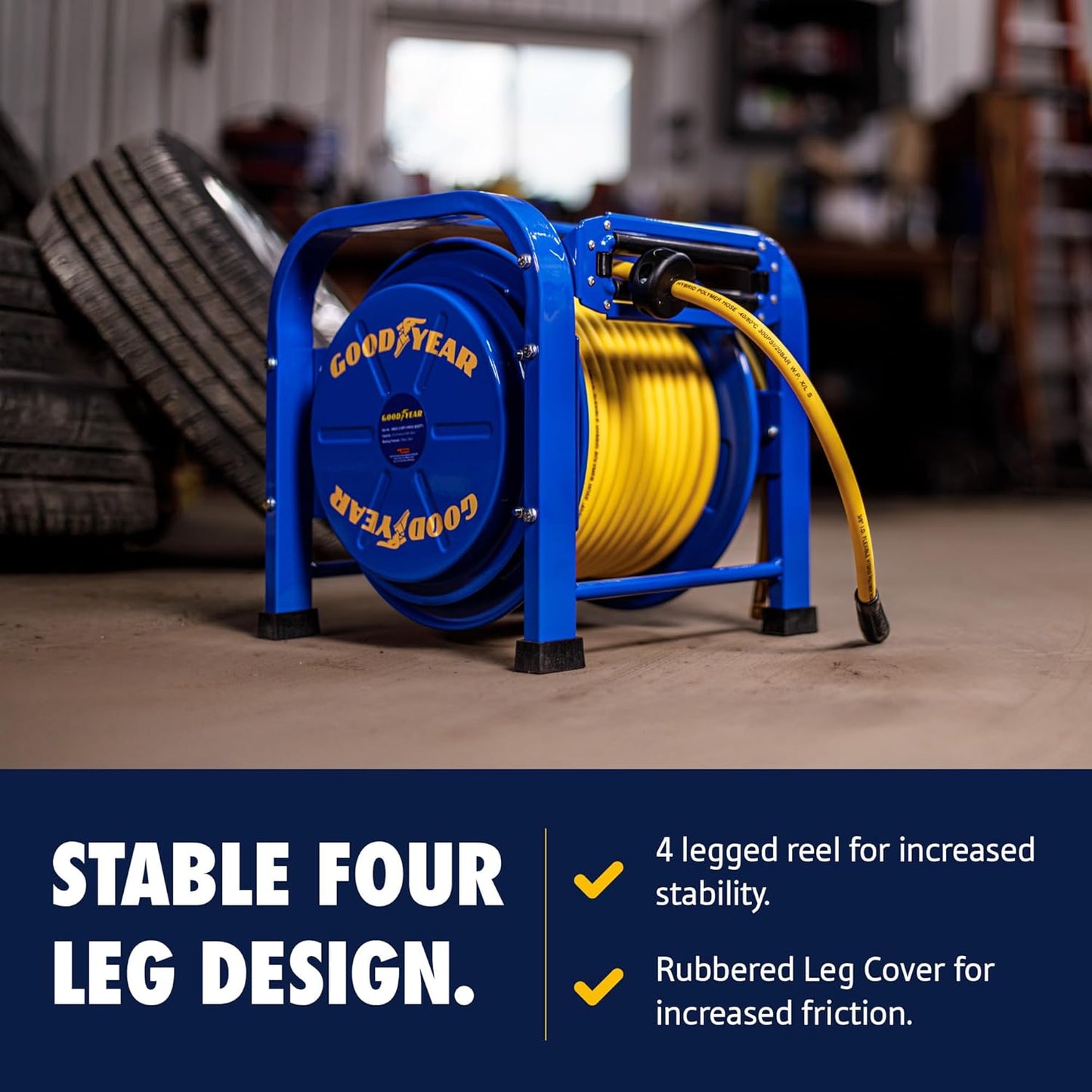 Retractable Air Hose Reel, 3/8" x 100 Feet, 300 PSI