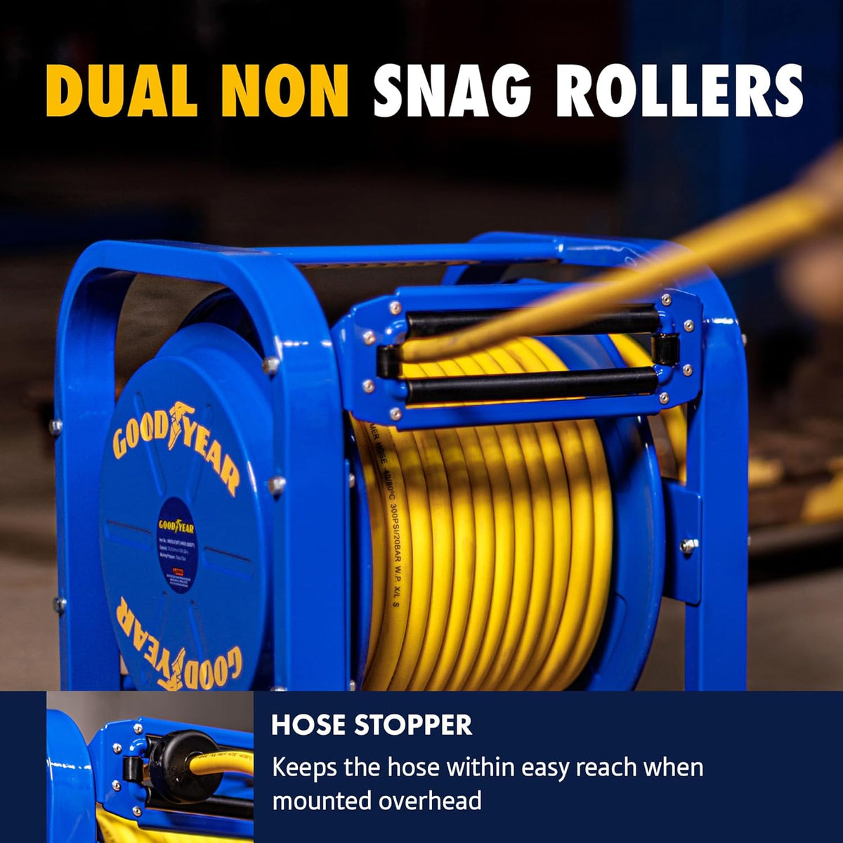 Retractable Air Hose Reel, 3/8" x 100 Feet, 300 PSI