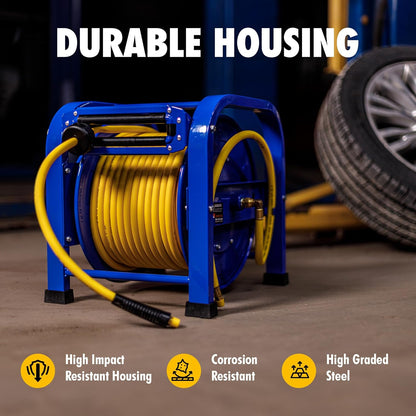 Retractable Air Hose Reel, 3/8" x 100 Feet, 300 PSI