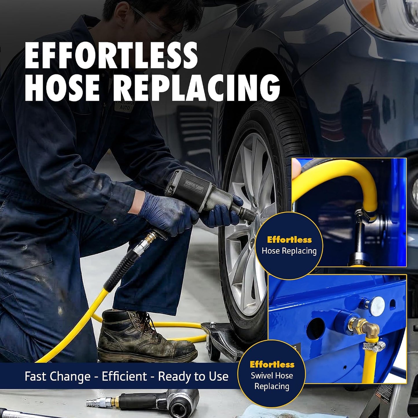 Retractable Air Hose Reel, 3/8" x 100 Feet, 300 PSI