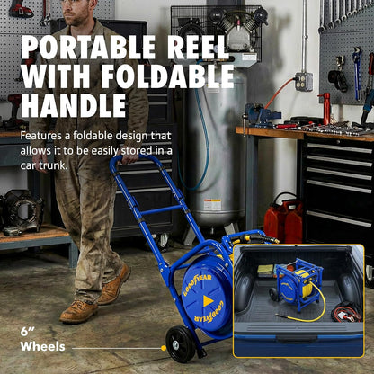 Retractable Air Hose Reel, 3/8" x 100 Feet, 300 PSI