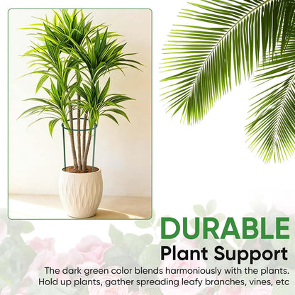 10 Pack 24" H x 10" W Tall Plant Support Stakes, Half Round Metal Peony Cages and Supports, Monstera Plant Support Snake Plant Stake Flower Support Ring for Tomato, Hydrangea Outdoor Indoor