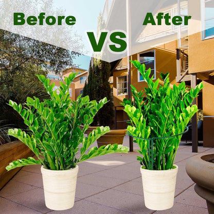 10 Pack 24" H x 10" W Tall Plant Support Stakes, Half Round Metal Peony Cages and Supports, Monstera Plant Support Snake Plant Stake Flower Support Ring for Tomato, Hydrangea Outdoor Indoor