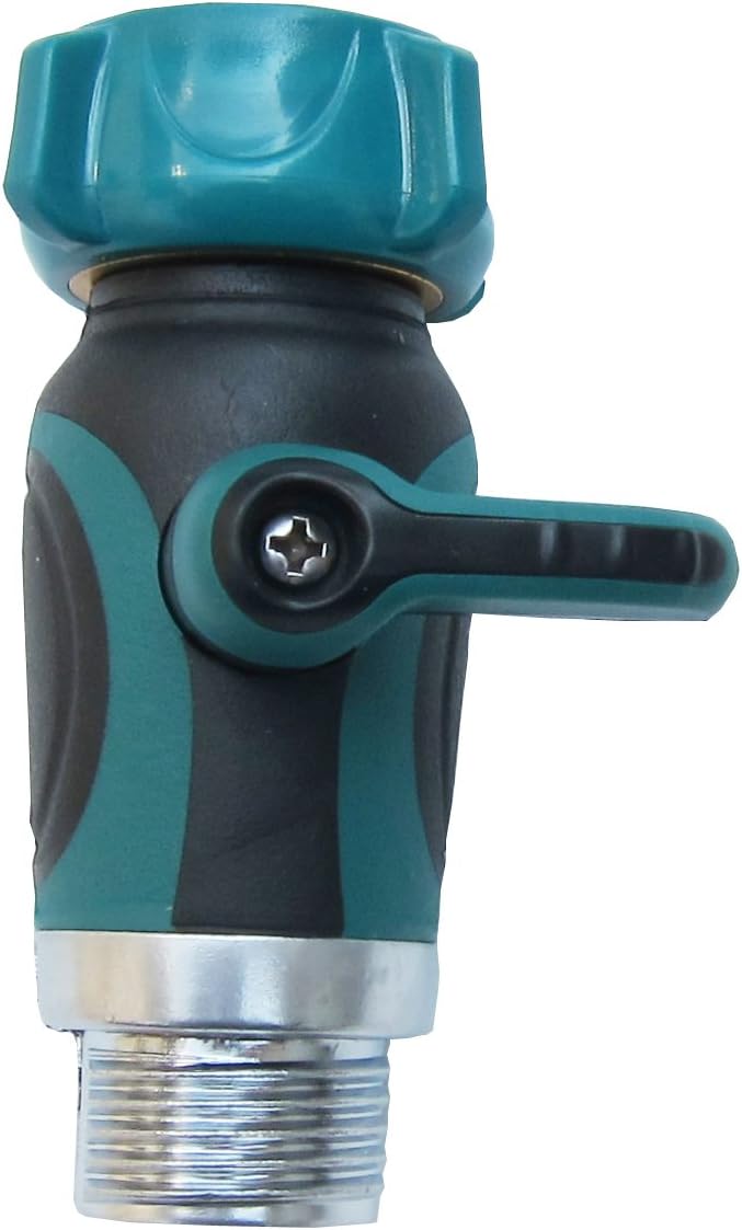Garden Hose Shut Off Valve, Straight Garden Hose Splitter, Heavy Duty Zinc Alloy, Faucet/Hose Connector 3/4-Inch