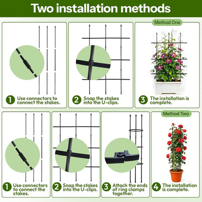 2 Pack Garden Trellis, 47" Trellis for Potted Plants, Tomato Cages, Plant Cages & Supports for Vines Crop, Plant Trellis for Climbing Plants Indoor Outdoor,Flower, Vines, Vegetable, Pots
