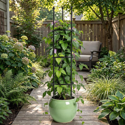 2 Pack Garden Trellis, 47" Trellis for Potted Plants, Tomato Cages, Plant Cages & Supports for Vines Crop, Plant Trellis for Climbing Plants Indoor Outdoor,Flower, Vines, Vegetable, Pots
