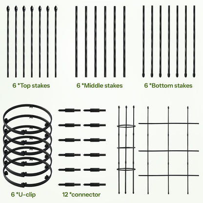 2 Pack Garden Trellis, 47" Trellis for Potted Plants, Tomato Cages, Plant Cages & Supports for Vines Crop, Plant Trellis for Climbing Plants Indoor Outdoor,Flower, Vines, Vegetable, Pots