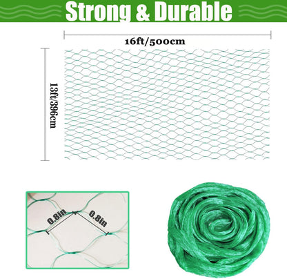 Bird Netting for Garden Protection Bird Fence Plant Netting Garden Garden Netting Mesh for Chicken Coop Deer Squirrels Poultry Protect Fruit Trees Vegetable 13x16.5ft
