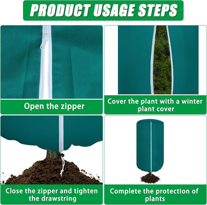 2 Pack Plant Covers Freeze Protection with Zipper & Drawstring
