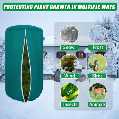 2 Pack Plant Covers Freeze Protection with Zipper & Drawstring