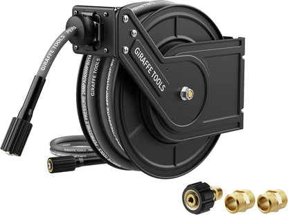 Pressure Washer Hose Reel with Replaceable 60FT Pressure Hose