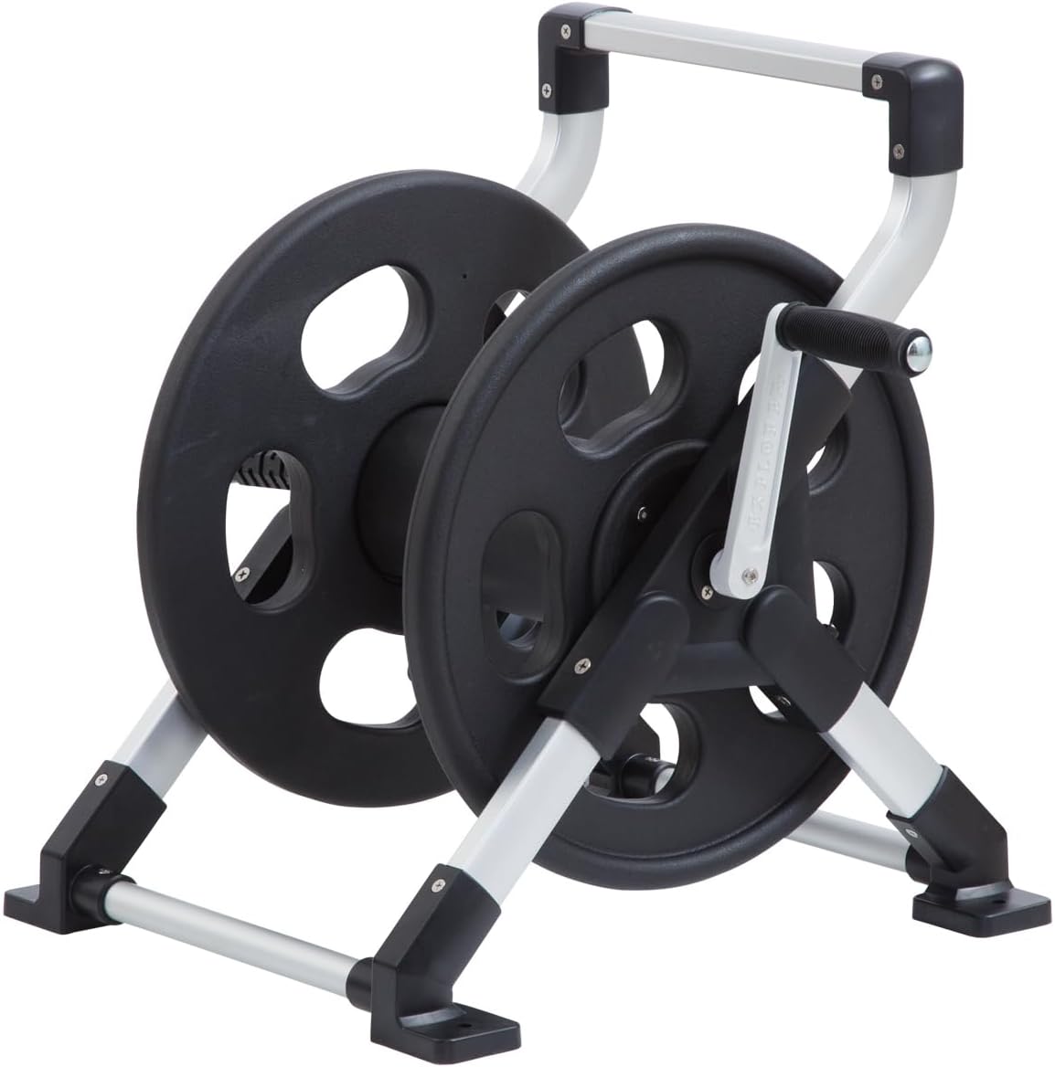 Liberty Garden 304 Explorer Two Wheel Hose Reel Cart, Aluminum, Holds 250-feet of 5/8" Hose, Silver/Black