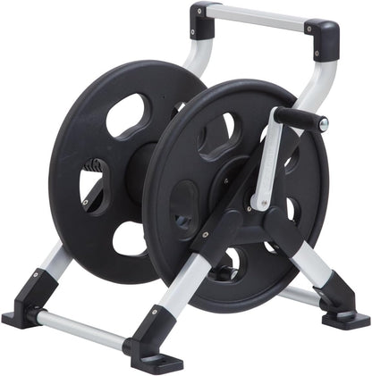 Liberty Garden 304 Explorer Two Wheel Hose Reel Cart, Aluminum, Holds 250-feet of 5/8" Hose, Silver/Black