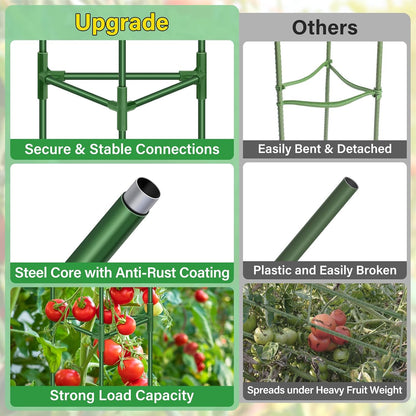 2 Pack 57 Inch Tomato Cage for Garden, Heavy-Duty Tomato Trellis Plant Support Stakes, Adjustable Garden Trellis Plant Cage for Climbing Plants Peppers Outdoor Raised Garden Bed and Vegetables