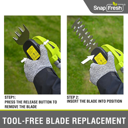 Cordless Grass Shear Bush Trimmer, 2 in 1 Handheld Hedge Trimmer, 7.2V Electric Grass Trimmers, Lightweight Shrubbery Trimmers Battery & Charger Included, Shrub Trimmer for Garden(Green)