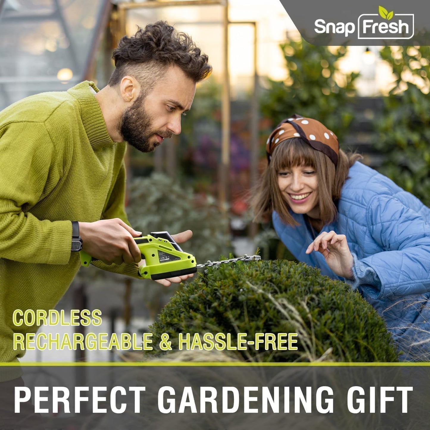 Cordless Grass Shear Bush Trimmer, 2 in 1 Handheld Hedge Trimmer, 7.2V Electric Grass Trimmers, Lightweight Shrubbery Trimmers Battery & Charger Included, Shrub Trimmer for Garden(Green)