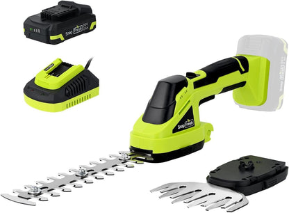 Cordless Grass Shear Bush Trimmer, 2 in 1 Handheld Hedge Trimmer, 7.2V Electric Grass Trimmers, Lightweight Shrubbery Trimmers Battery & Charger Included, Shrub Trimmer for Garden(Green)