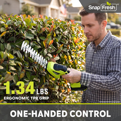 Cordless Grass Shear Bush Trimmer, 2 in 1 Handheld Hedge Trimmer, 7.2V Electric Grass Trimmers, Lightweight Shrubbery Trimmers Battery & Charger Included, Shrub Trimmer for Garden(Green)