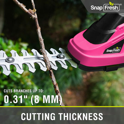 Cordless Grass Shear Bush Trimmer, 2 in 1 Handheld Hedge Trimmer, 7.2V Electric Grass Trimmers, Lightweight Shrubbery Trimmers Battery & Charger Included, Shrub Trimmer for Garden(Green)