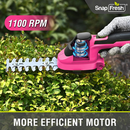 Cordless Grass Shear Bush Trimmer, 2 in 1 Handheld Hedge Trimmer, 7.2V Electric Grass Trimmers, Lightweight Shrubbery Trimmers Battery & Charger Included, Shrub Trimmer for Garden(Green)