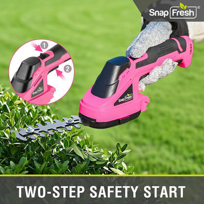 Cordless Grass Shear Bush Trimmer, 2 in 1 Handheld Hedge Trimmer, 7.2V Electric Grass Trimmers, Lightweight Shrubbery Trimmers Battery & Charger Included, Shrub Trimmer for Garden(Green)
