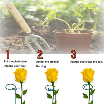 20 Pieces 16 inch Green Single Stem Plant Stakes Garden Plant Support Rings Flower Support Hoops Prop for Amaryllis Orchid Lily Rose Peony Gladiolus