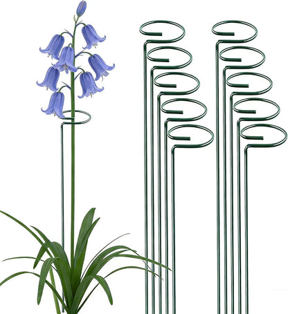 20 Pieces 16 inch Green Single Stem Plant Stakes Garden Plant Support Rings Flower Support Hoops Prop for Amaryllis Orchid Lily Rose Peony Gladiolus