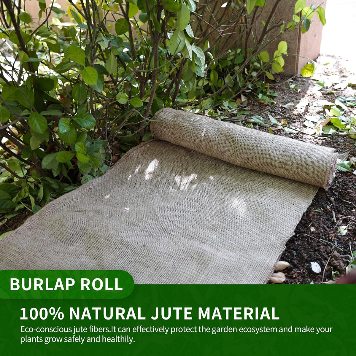 15.7in x19.7ft Natural Burlap Fabric Roll,Gardening Burlap Roll,High Density Jute Material for Winter Plants Tree Cover Protection,Landscaping Wedding Party Decor
