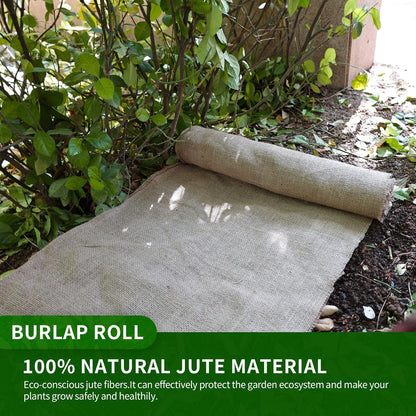15.7in x19.7ft Natural Burlap Fabric Roll,Gardening Burlap Roll,High Density Jute Material for Winter Plants Tree Cover Protection,Landscaping Wedding Party Decor