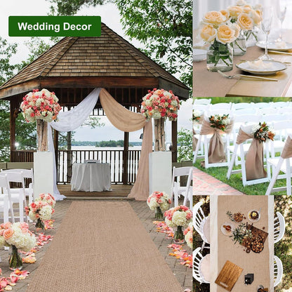 15.7in x19.7ft Natural Burlap Fabric Roll,Gardening Burlap Roll,High Density Jute Material for Winter Plants Tree Cover Protection,Landscaping Wedding Party Decor