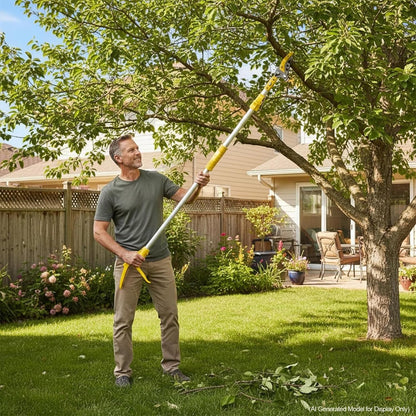 Telescopic Pole Pruner & Fruit Picker with Locking Adjustable Head