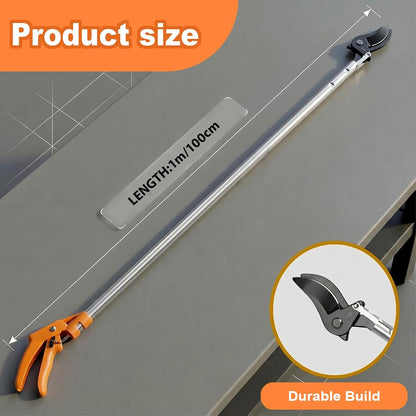 Telescopic Pole Pruner & Fruit Picker with Locking Adjustable Head