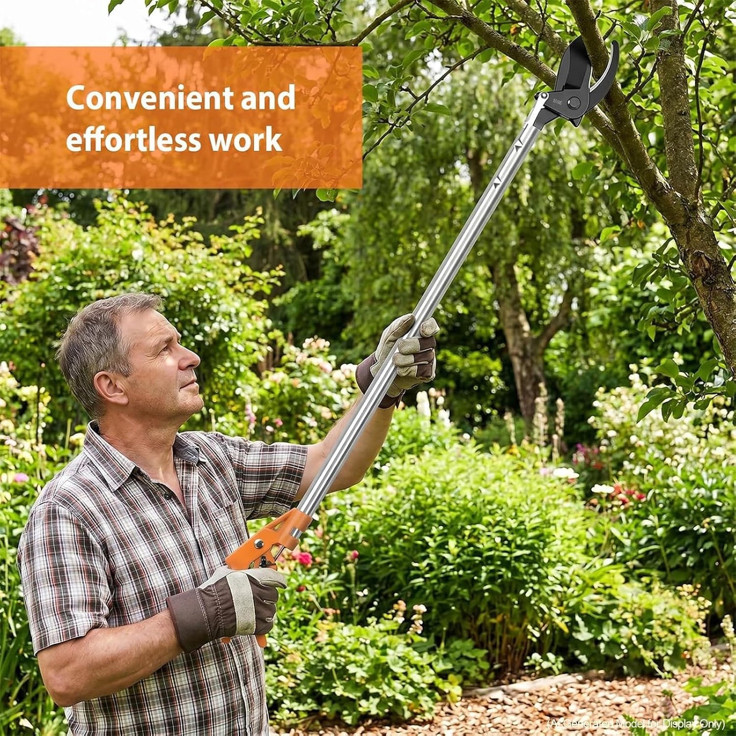 Telescopic Pole Pruner & Fruit Picker with Locking Adjustable Head