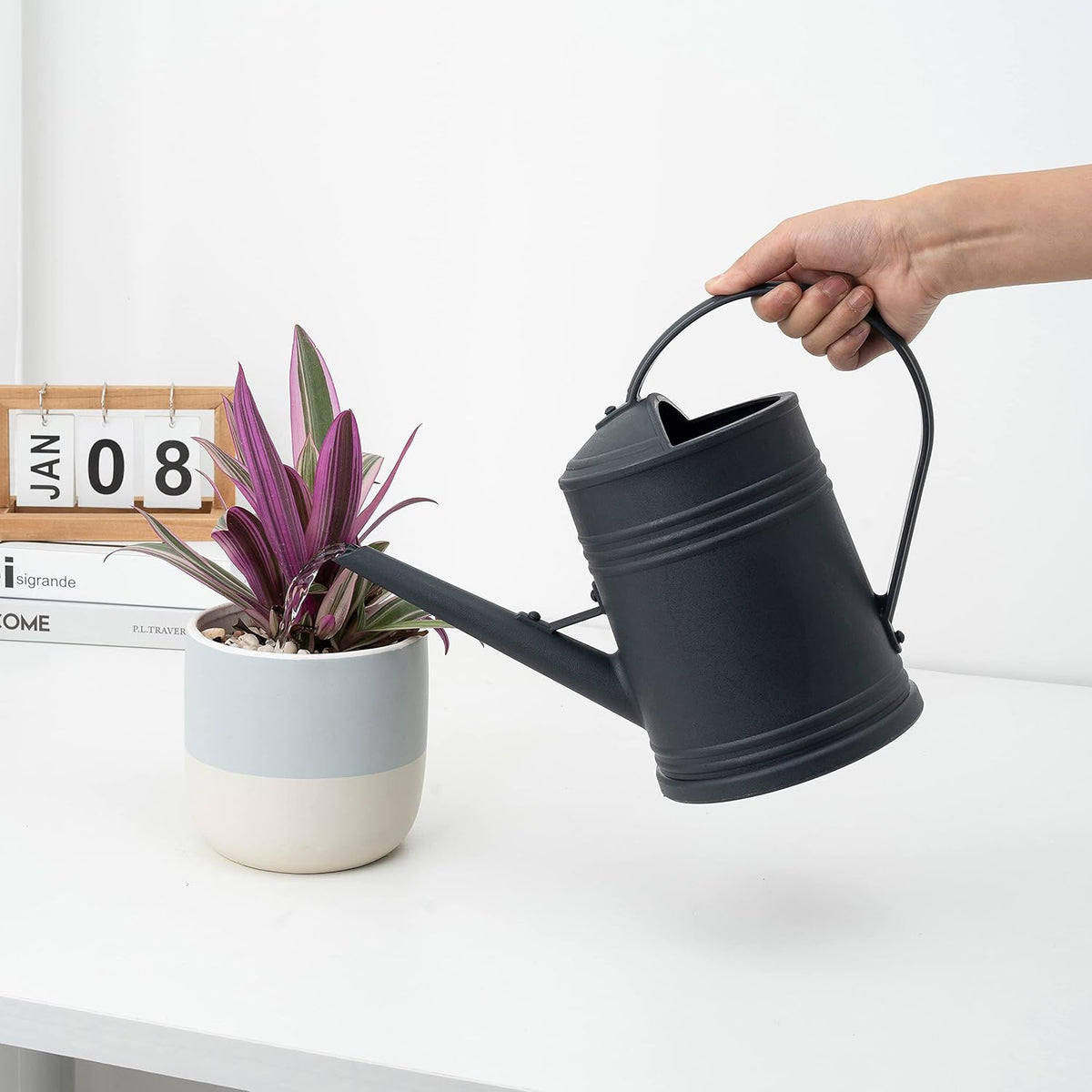 Watering Can for Indoor Plants, Flower Watering Can, Plastic Water Can for Plants with Sprinkler Head 68 oz, 1/2 Gallons