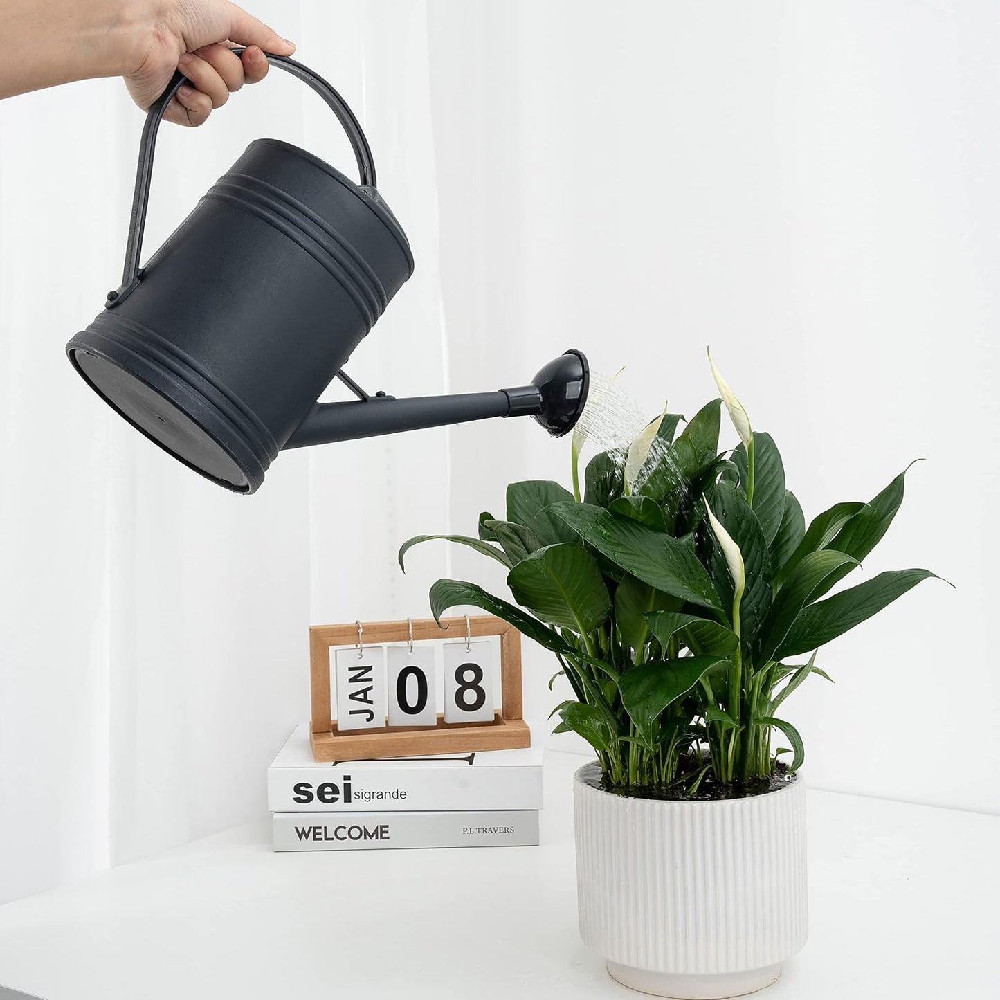 Watering Can for Indoor Plants, Flower Watering Can, Plastic Water Can for Plants with Sprinkler Head 68 oz, 1/2 Gallons