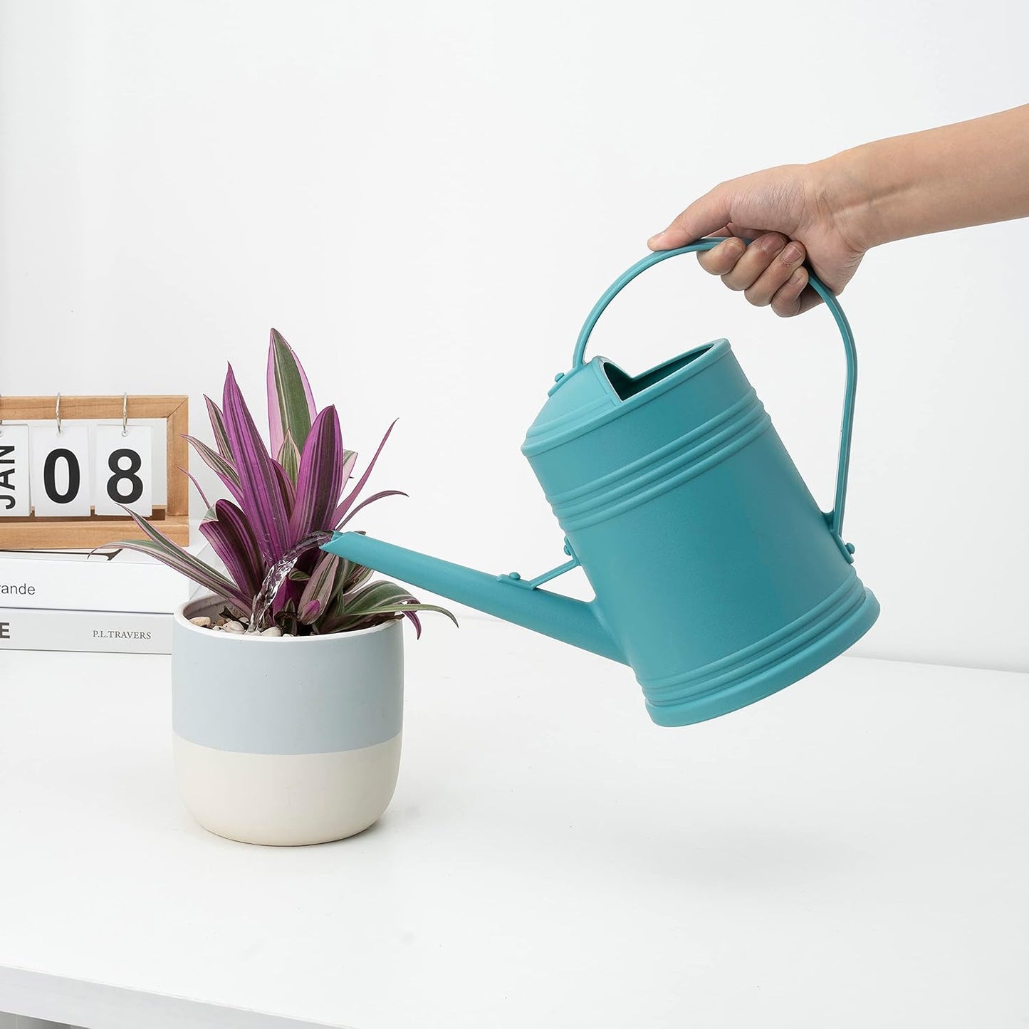 Watering Can for Indoor Plants, Flower Watering Can, Plastic Water Can for Plants with Sprinkler Head 68 oz, 1/2 Gallons