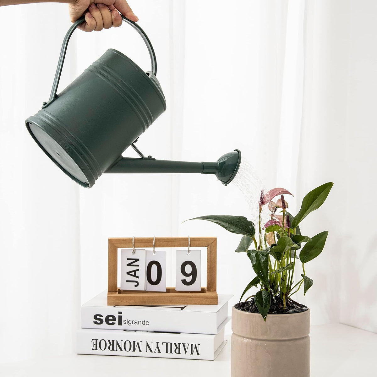 Watering Can for Indoor Plants, Flower Watering Can, Plastic Water Can for Plants with Sprinkler Head 68 oz, 1/2 Gallons