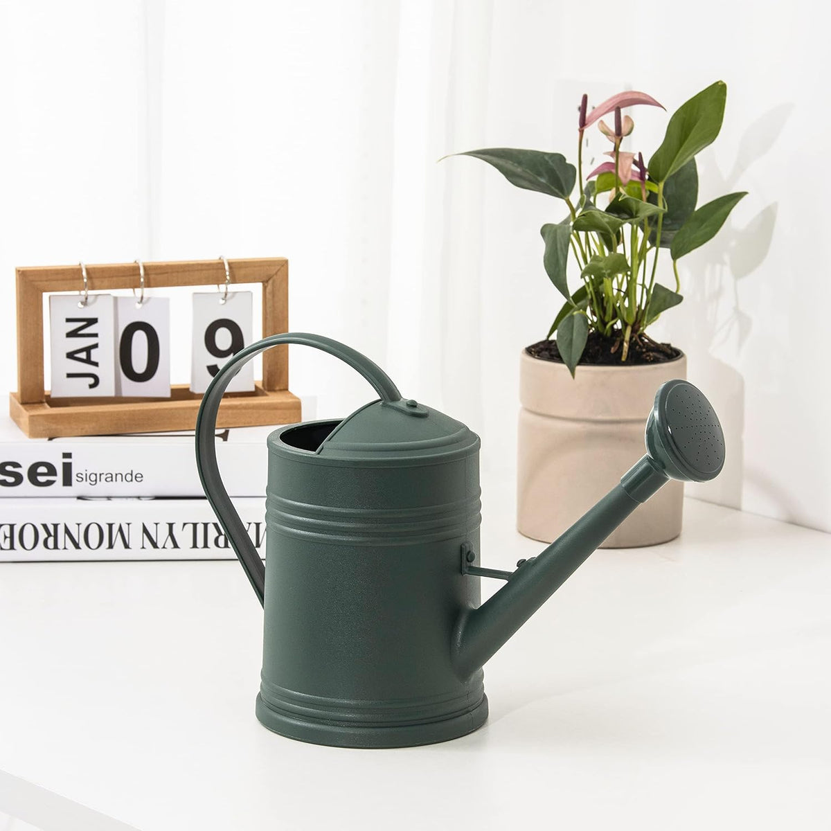 Watering Can for Indoor Plants, Flower Watering Can, Plastic Water Can for Plants with Sprinkler Head 68 oz, 1/2 Gallons