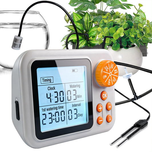 Drip Irrigation kit Indoor Plant Irrigation System Automatic Plant Waterer Plant Humidity Sensor Timer Water drip System kit to Growing Tent self Watering Automatic Mister kit Greenhouse（1 Sets）