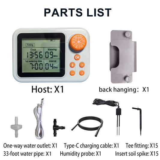 Drip Irrigation kit Indoor Plant Irrigation System Automatic Plant Waterer Plant Humidity Sensor Timer Water drip System kit to Growing Tent self Watering Automatic Mister kit Greenhouse（1 Sets）