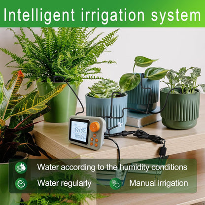 Drip Irrigation kit Indoor Plant Irrigation System Automatic Plant Waterer Plant Humidity Sensor Timer Water drip System kit to Growing Tent self Watering Automatic Mister kit Greenhouse（1 Sets）