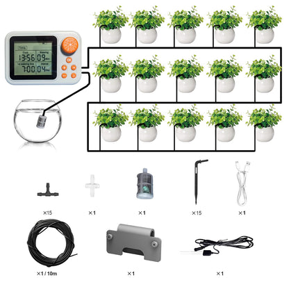Drip Irrigation kit Indoor Plant Irrigation System Automatic Plant Waterer Plant Humidity Sensor Timer Water drip System kit to Growing Tent self Watering Automatic Mister kit Greenhouse（1 Sets）