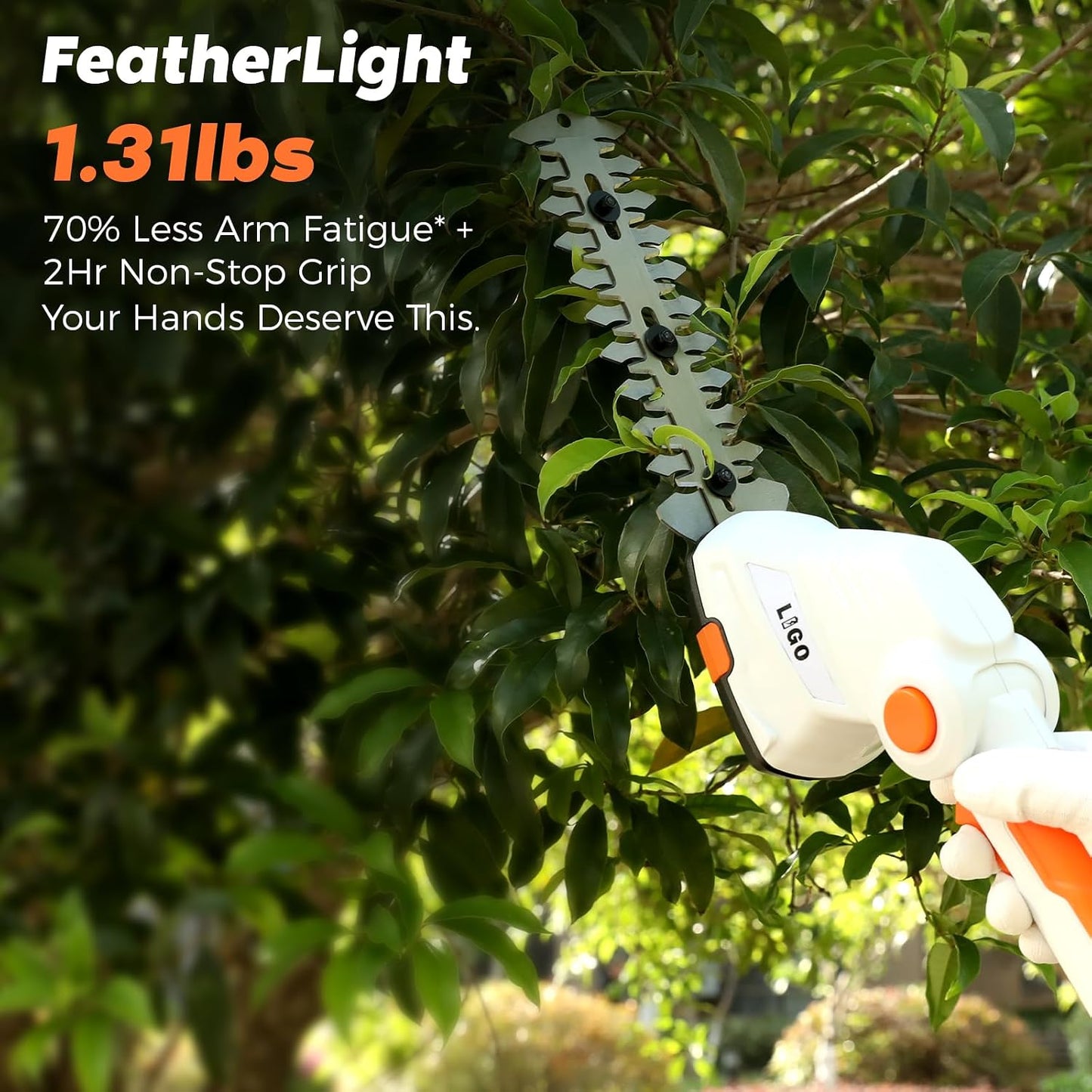 LIGO 2-in-1 Cordless Grass Shear and Shrub Trimmer, 7.2V Lightweight Handheld Lawn Edger & Hedge Clipper with Rechargeable Battery for Garden, Yard, and Bush Trimming